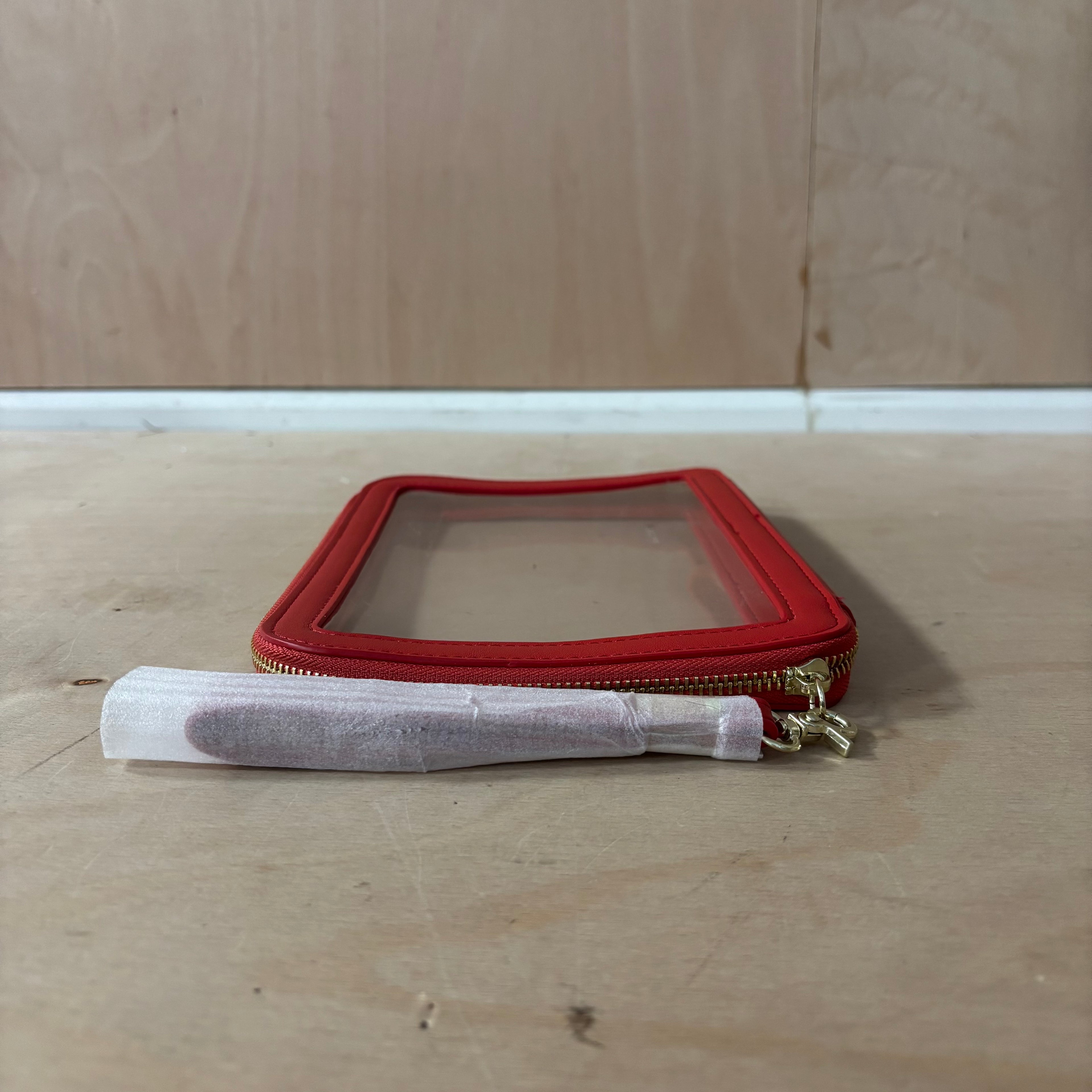 Stackers red clear pouch