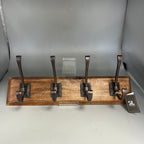 Hooks with wooden base