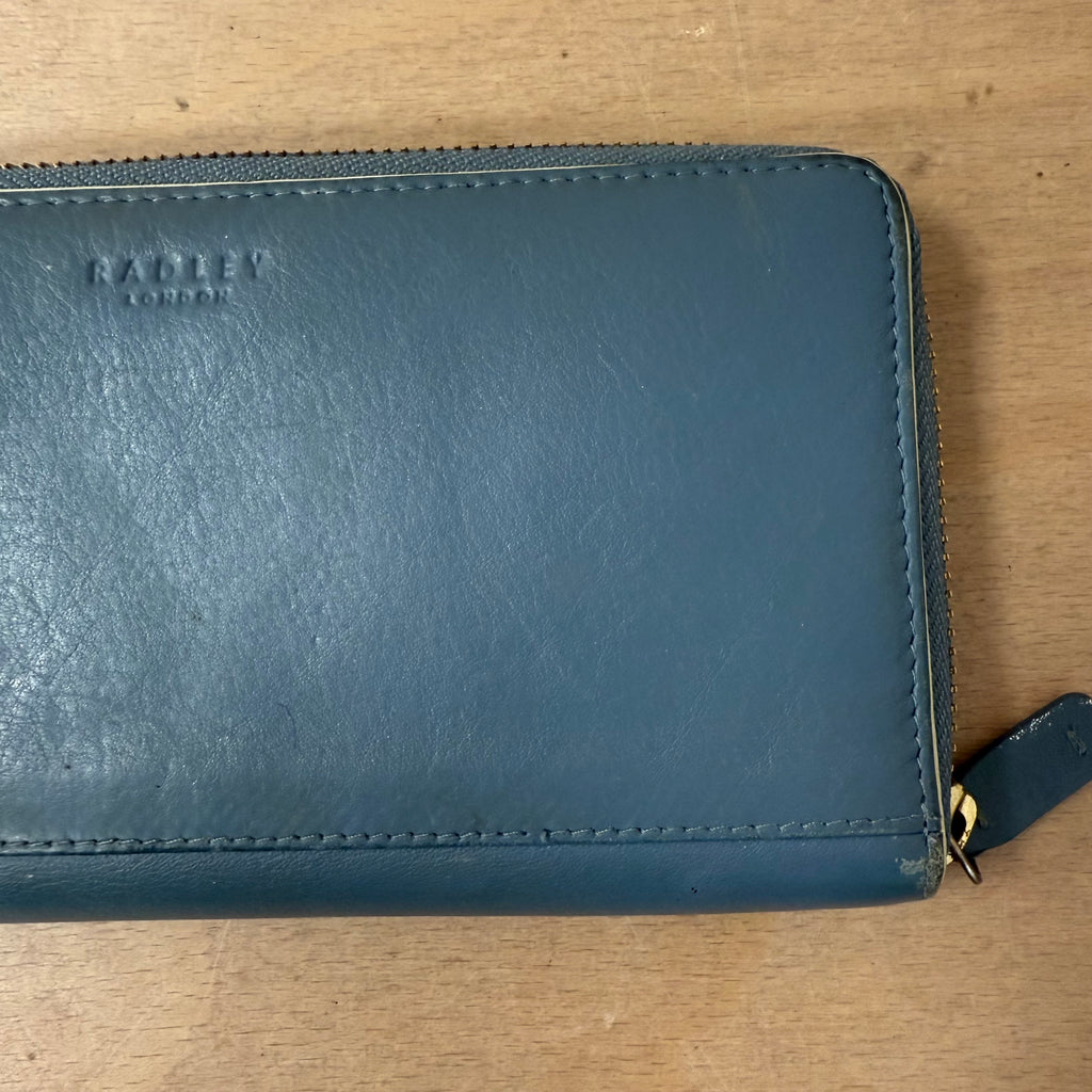 Radley light blue purse with gold hardware