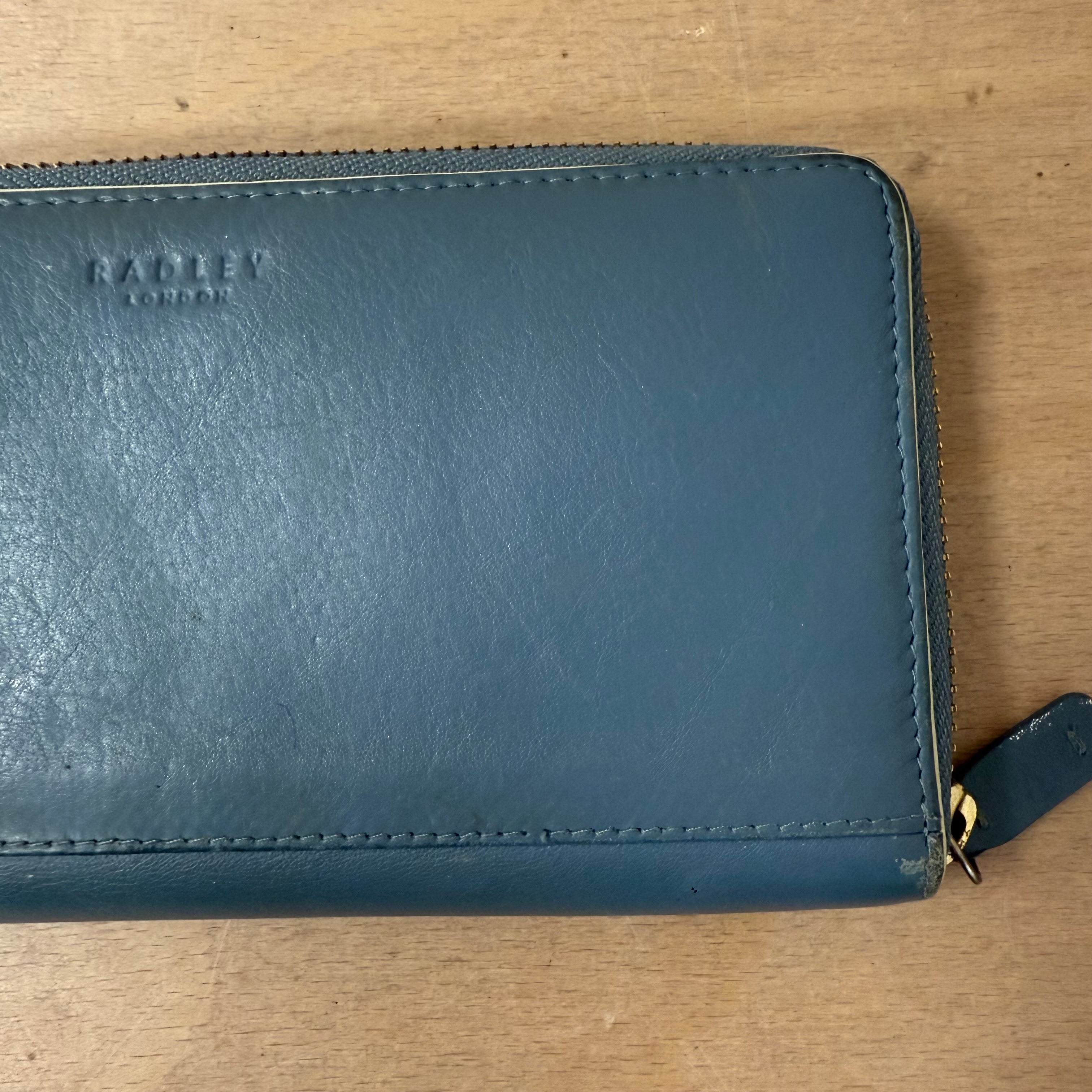 Radley light blue purse with gold hardware