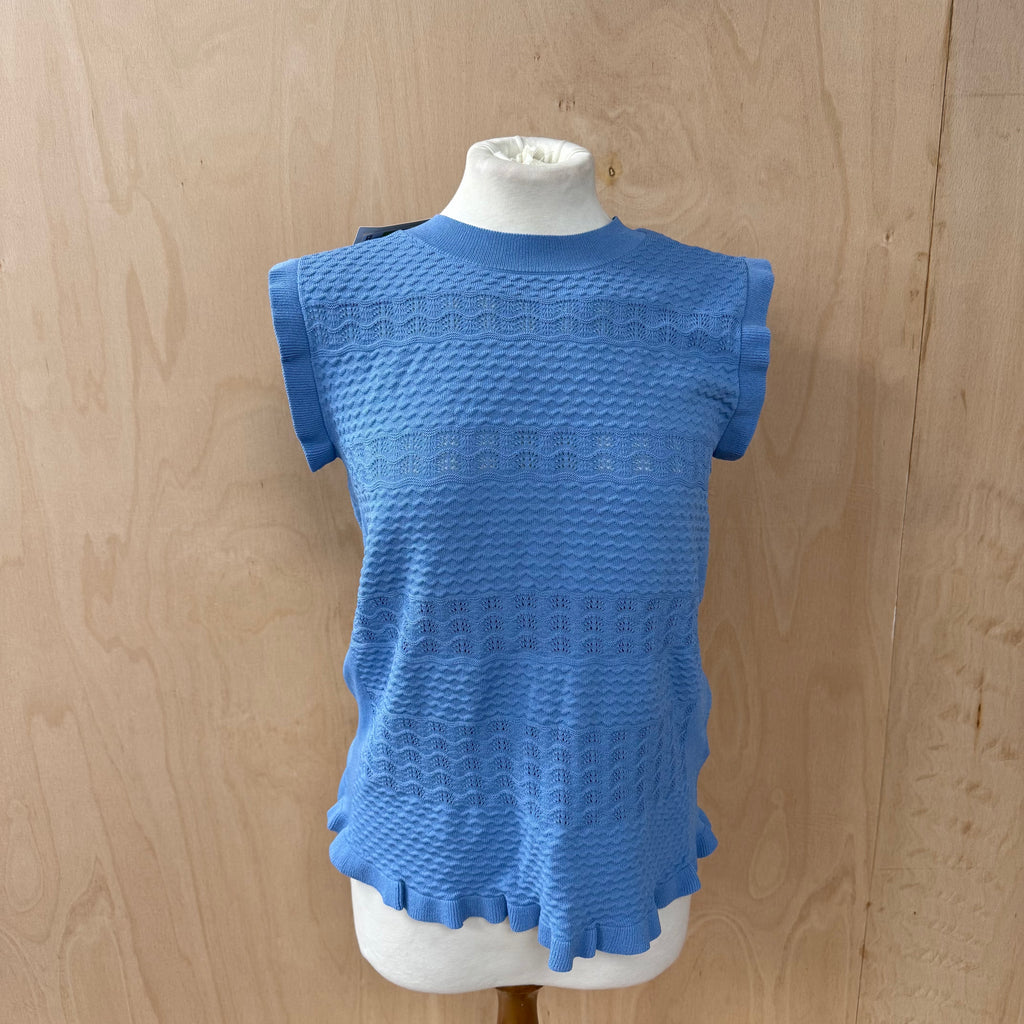 Per una blue knitted top vest size 12 brand new