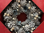 Christmas wreath boxed sage & white
