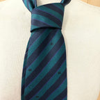 Christian dior monsieur men's silk tie blue & black diagonal stripes