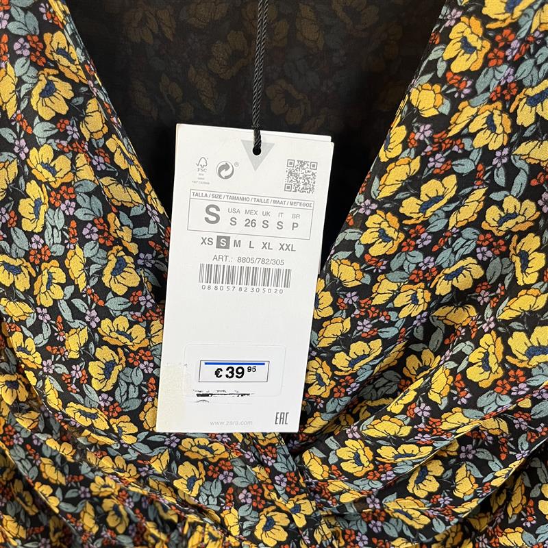 Zara yellow floral skater dress