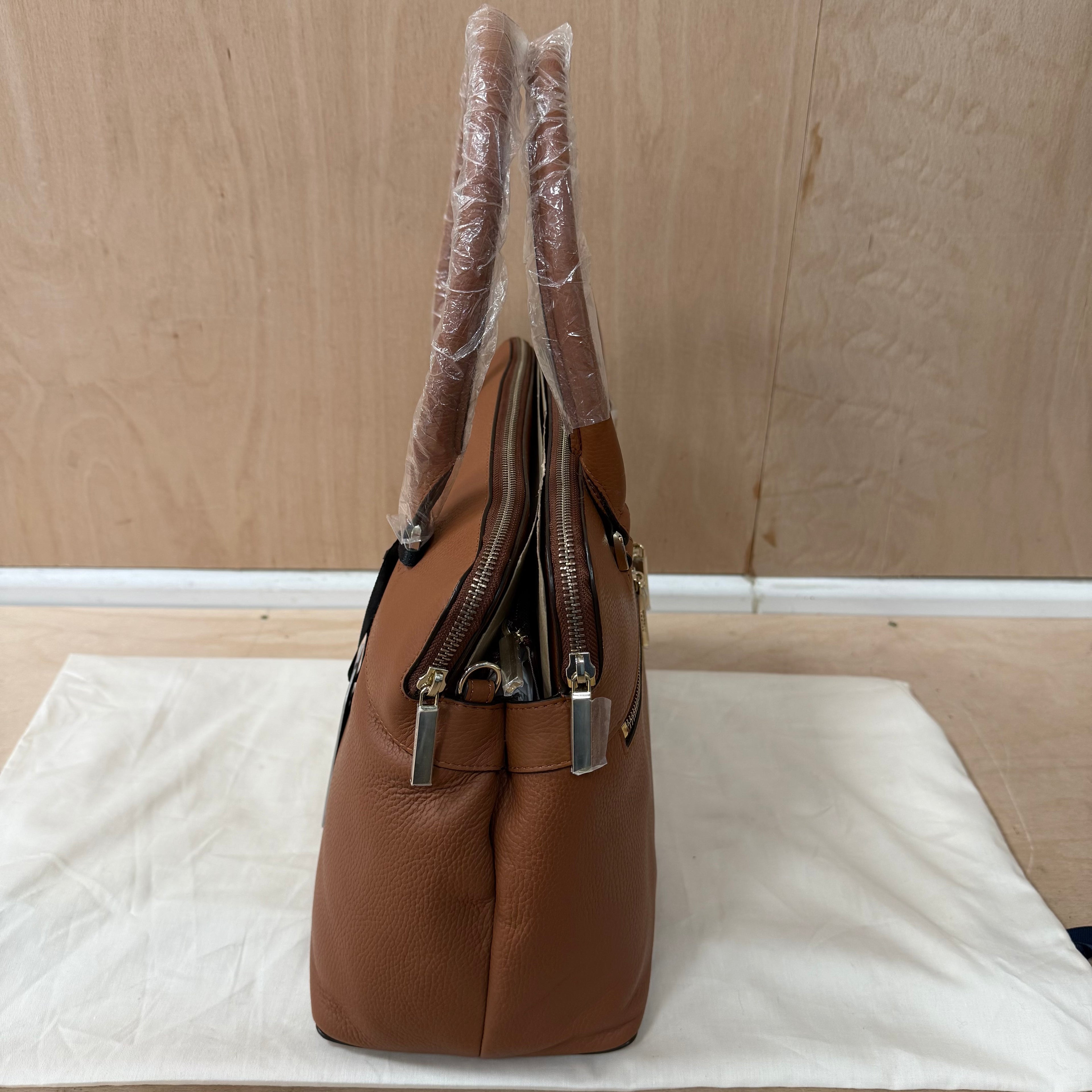 Modalu tan leather pippa handbag with dustbag