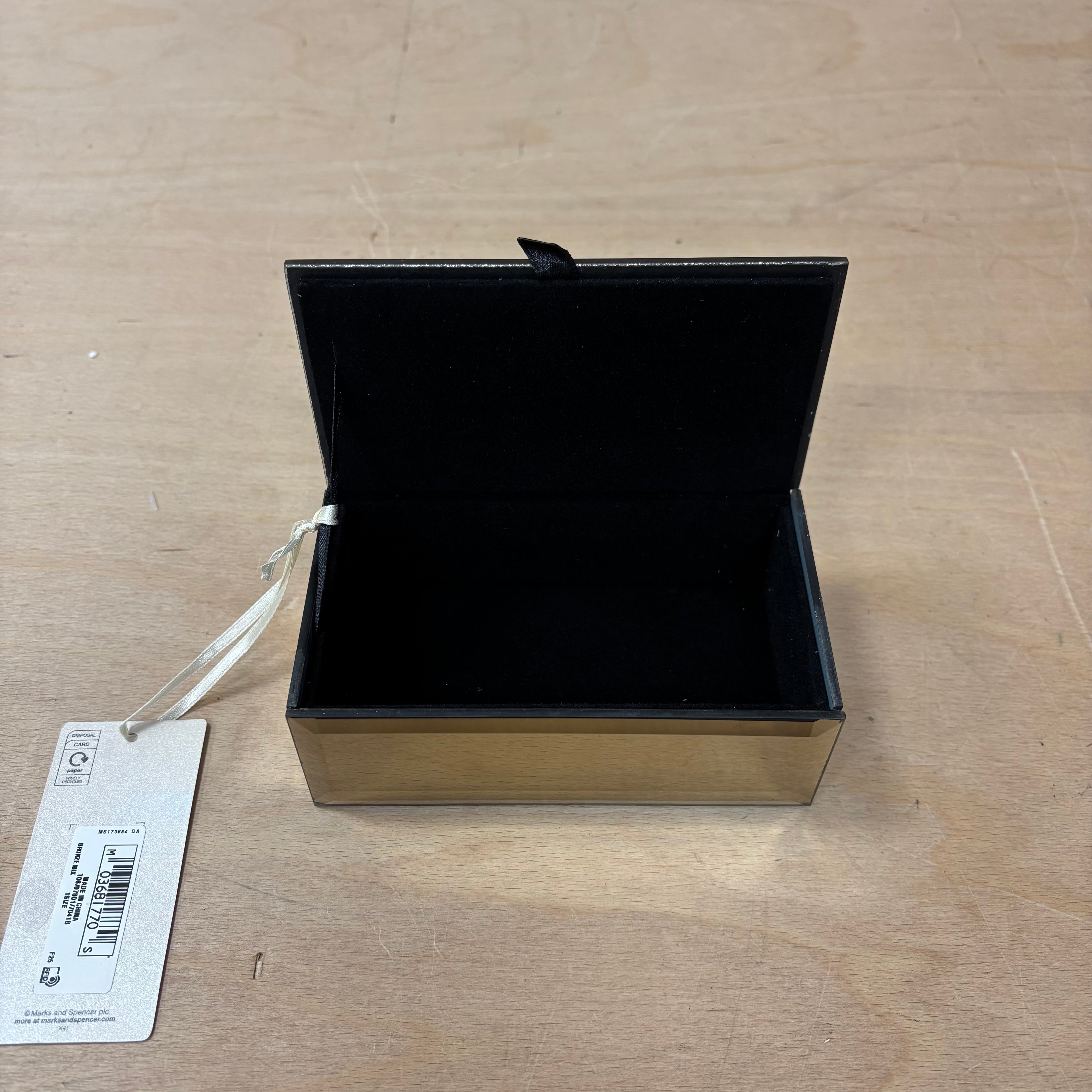 Marks & spencer with love range mirror design trinket/ jewellery box new