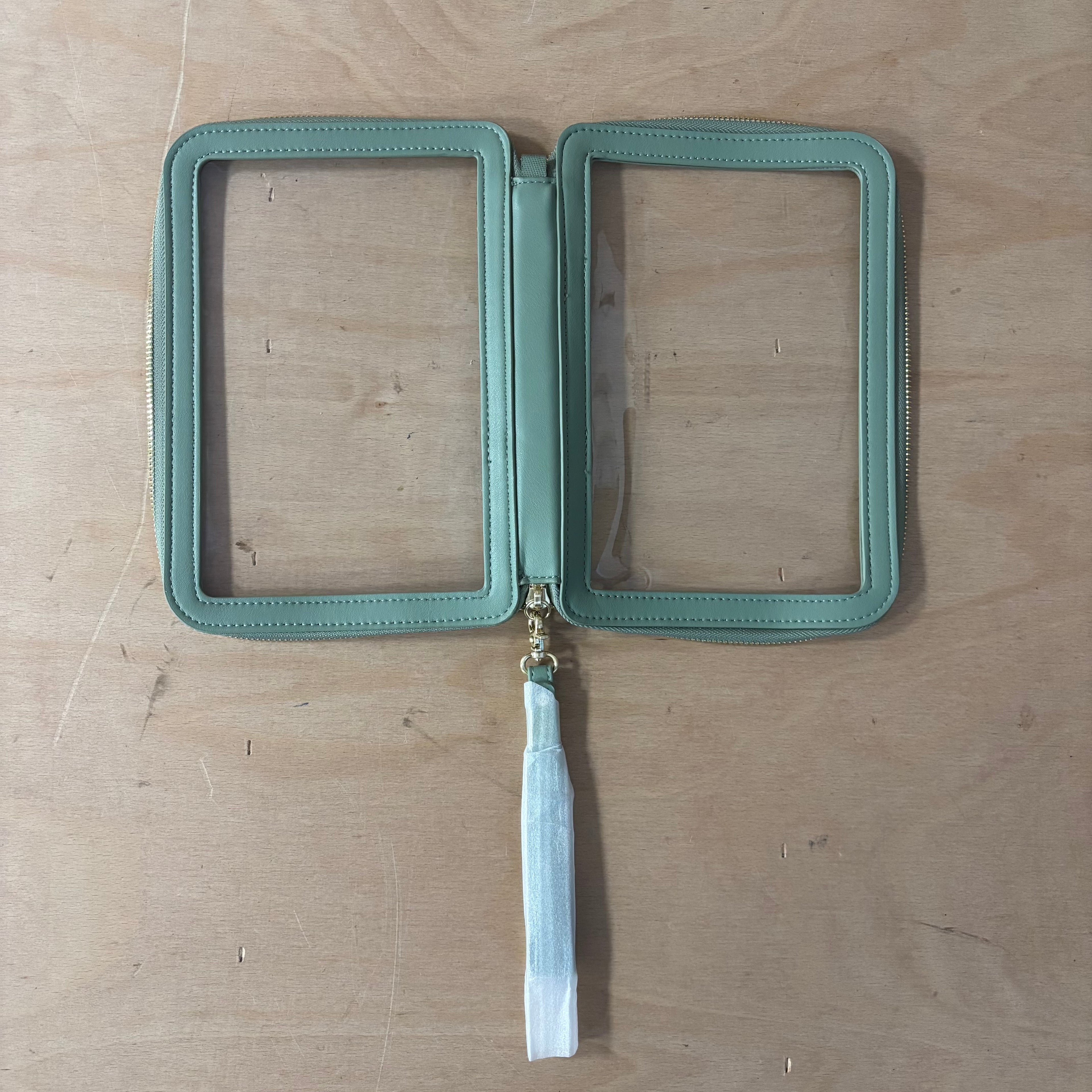 Stackers green clear pouch