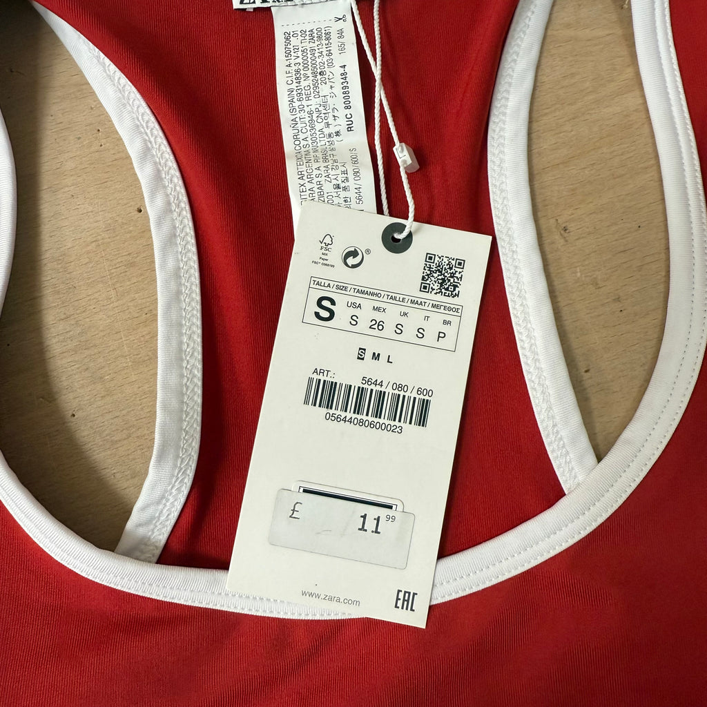 Zara sports top bundle x 2 size small red and black