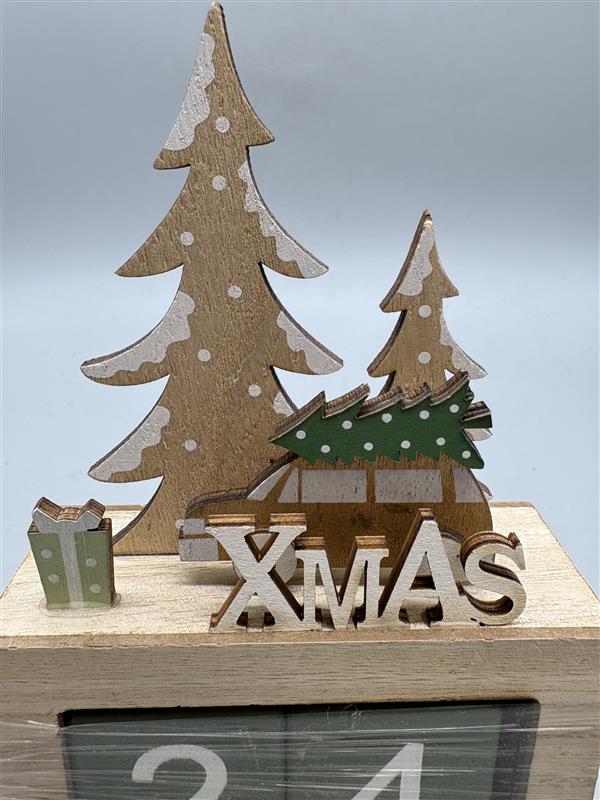 Festive wooden christmas countdown calendar