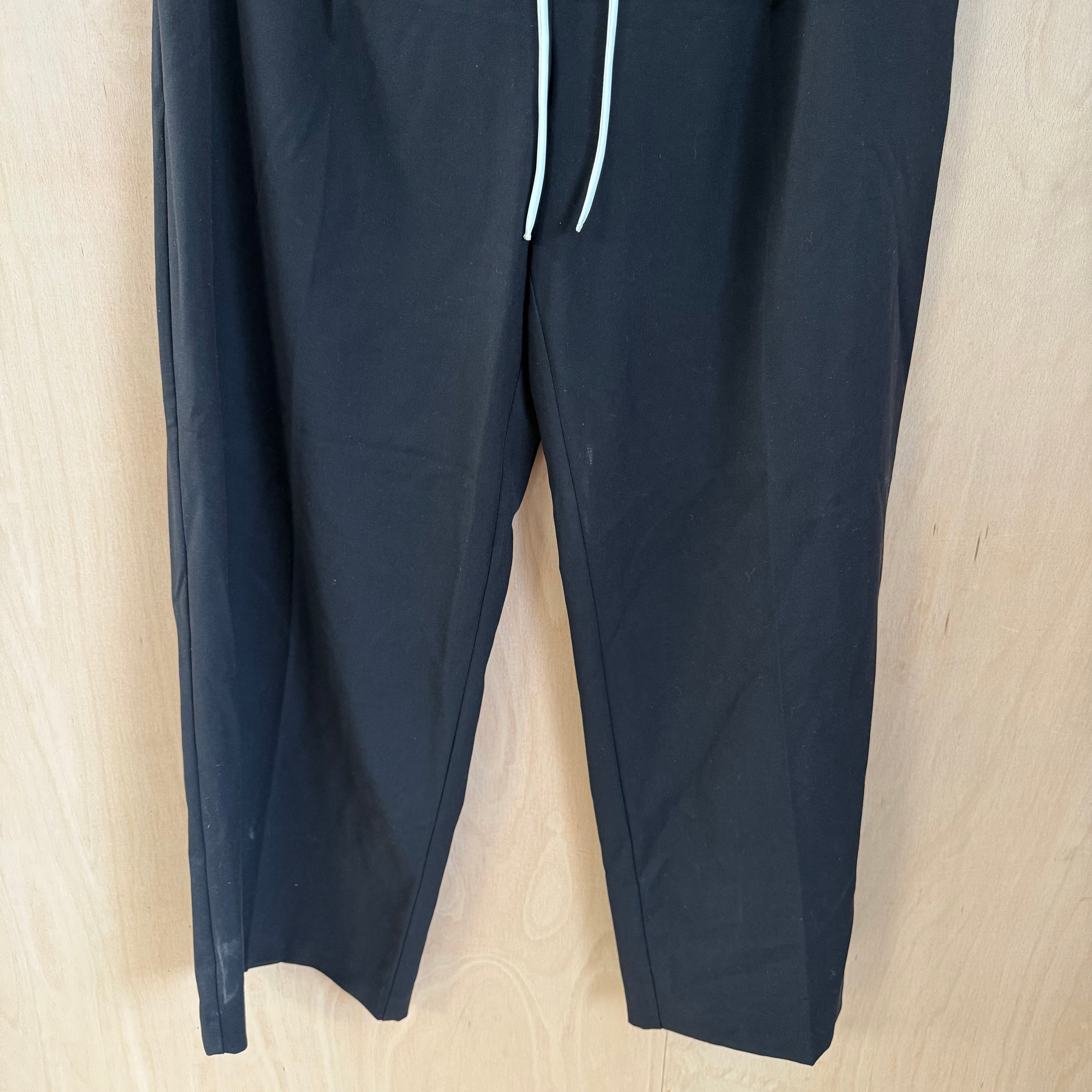 Zara black smart & formal trousers with white waistband size XL new