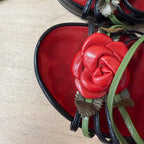 Shellys leather rose detailed circular heels size 6 UK
