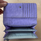 Kipling lilac purse with popper closure