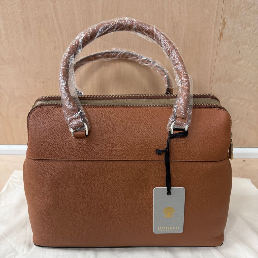 Modalu tan leather pippa handbag with dustbag