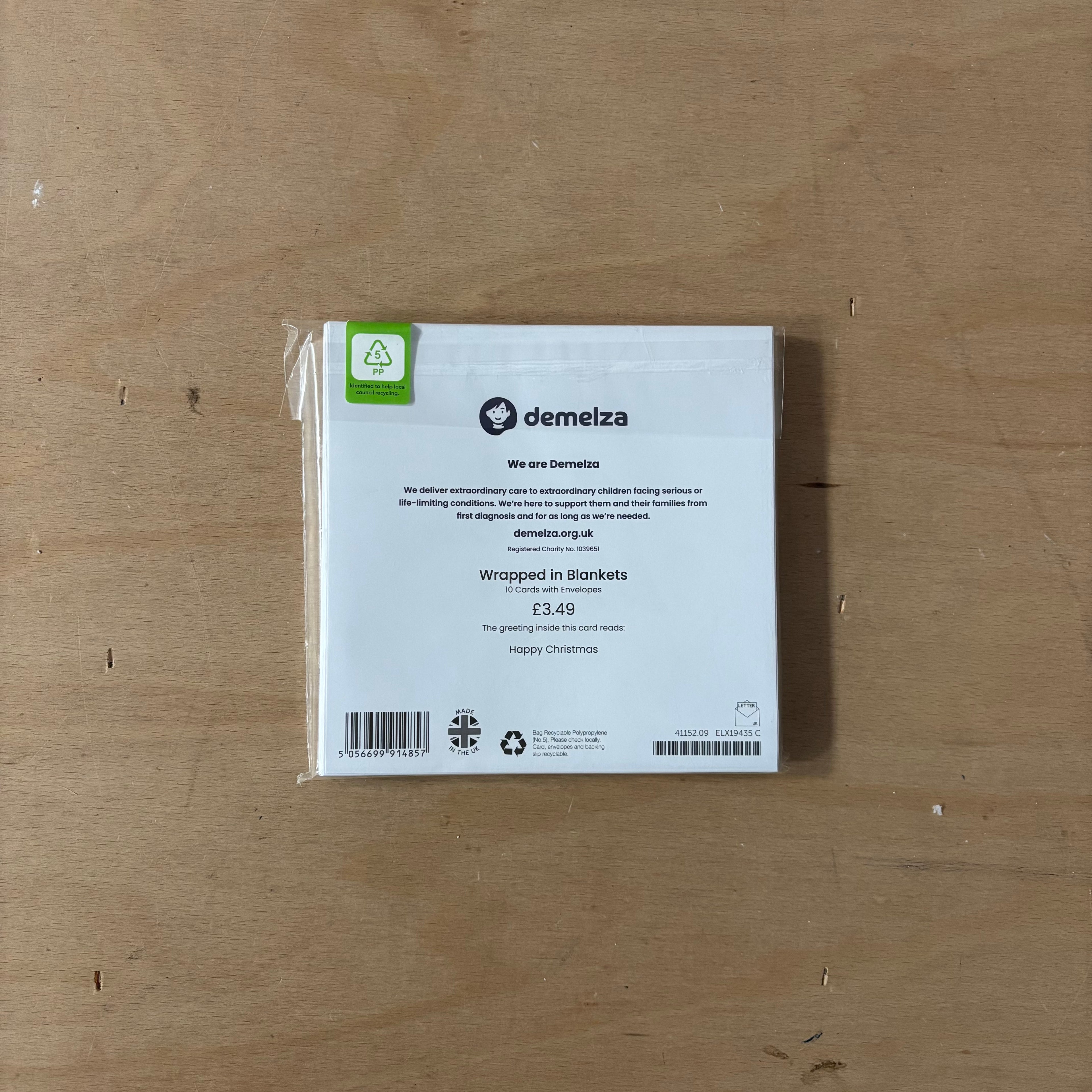 Wrapped in blankets 10 pack christmas cards