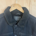 Men's C&A black denim shearling jacket size XL