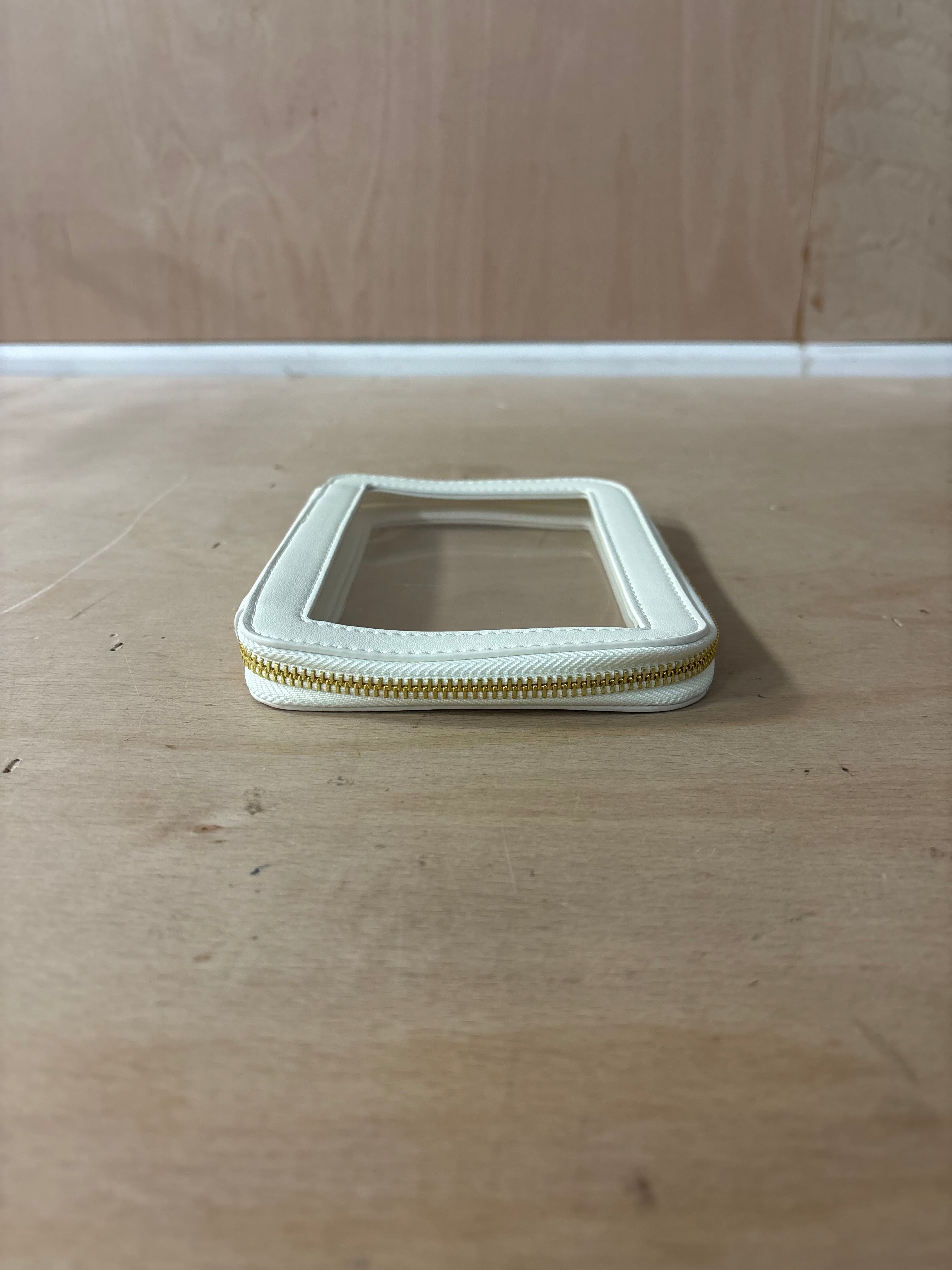 Stackers green and cream clear pouch set