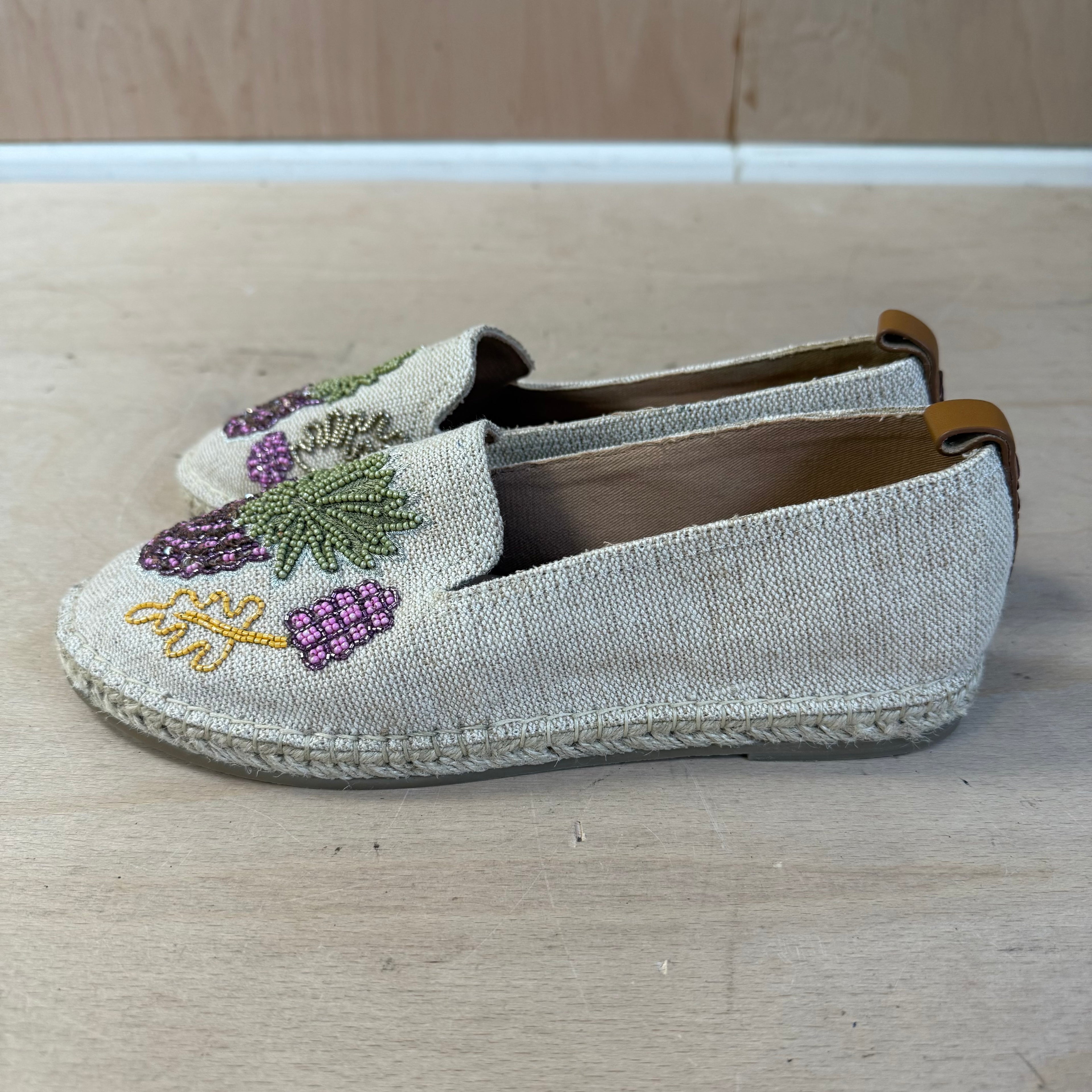 White stuff embroidered espadrille shoes size 6UK