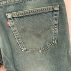 Levi 501 green jorts jean shorts distressed W 34