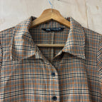 Zara brown plaid collard dress size x small