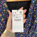 Zara navy floral skater dress