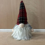 Festive small red & black tartan battery operated gonk