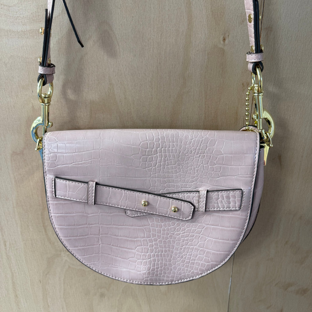 Jasper conran pink croc cross body saddle bag