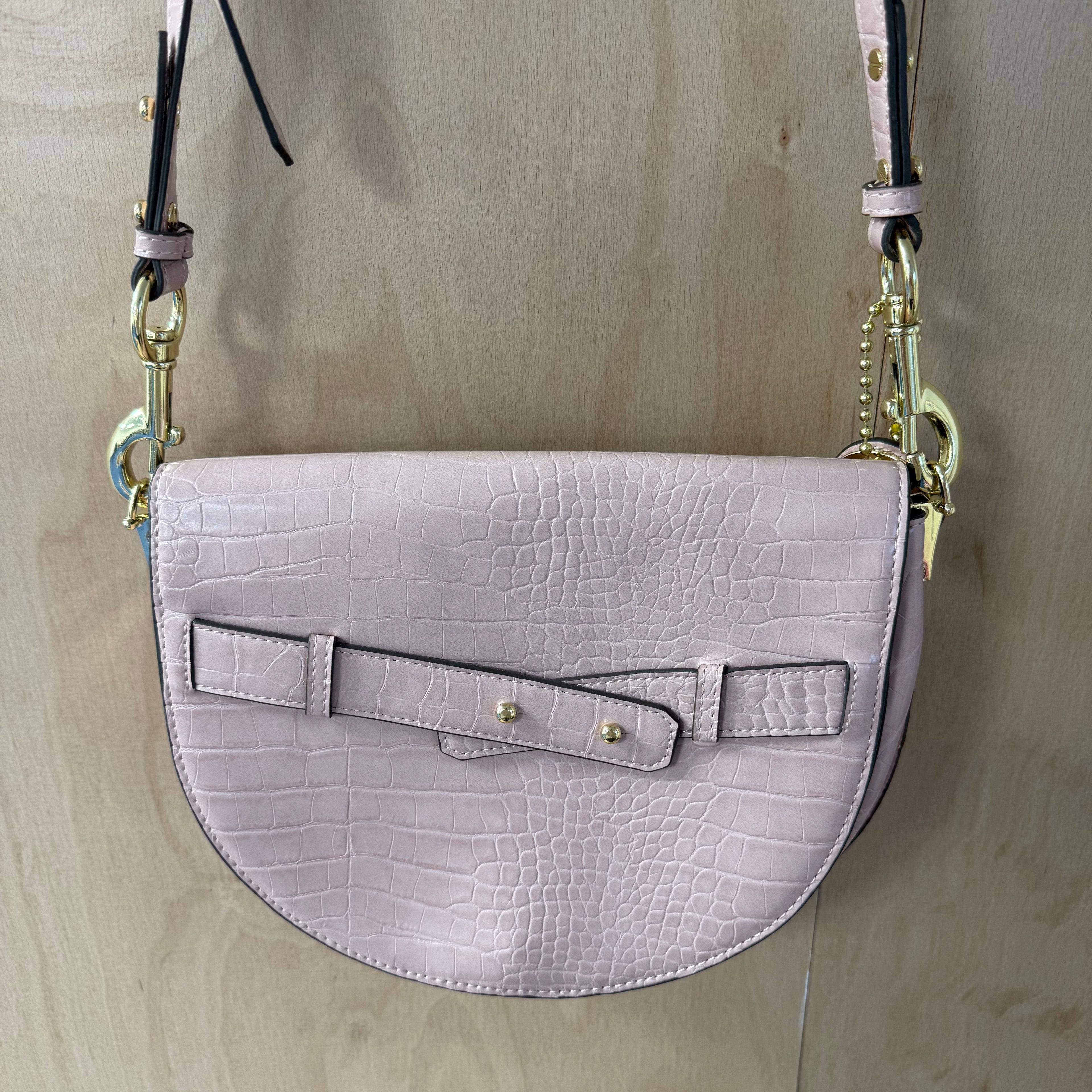Jasper conran pink croc cross body saddle bag