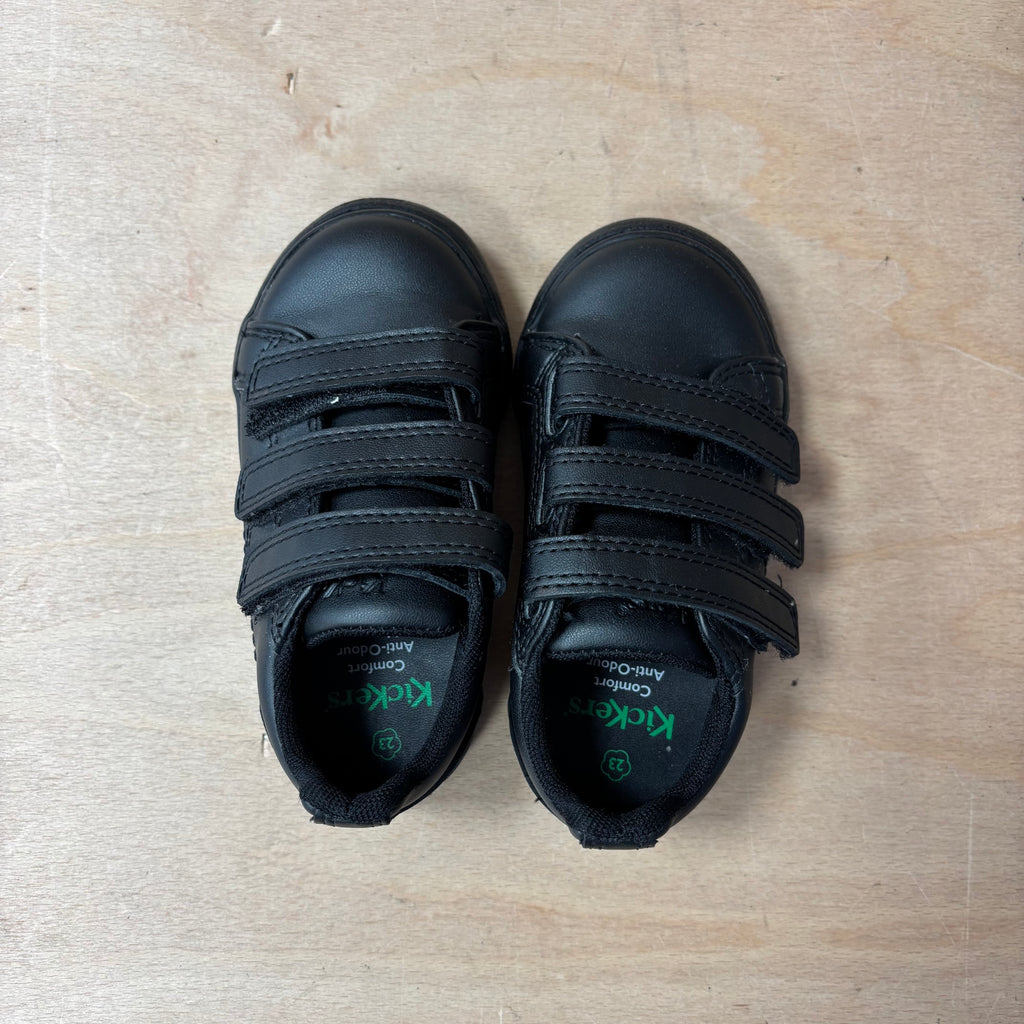 Kids kickers black trainers size 23 uk