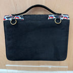 Ruby shoo handbag black with retro geometric panels