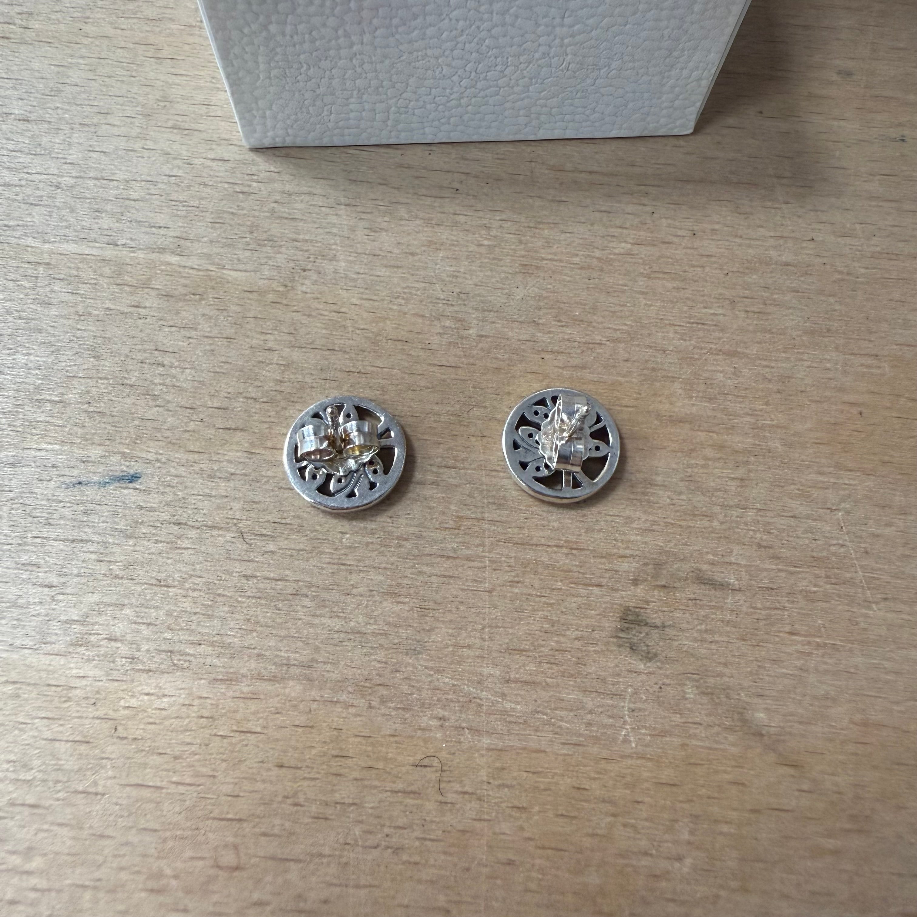PANDORA sparkling family tree stud earrings sterling silver