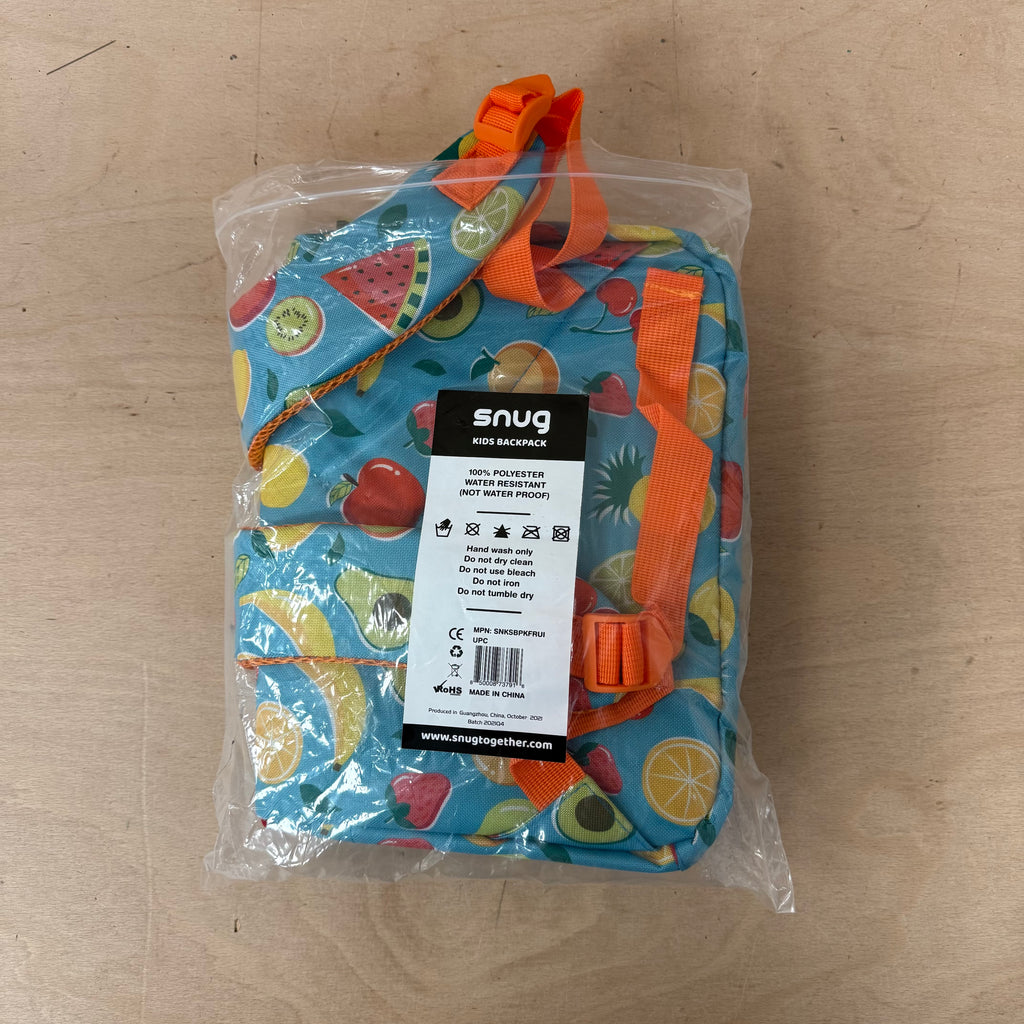 Snug children's backpack for school with fruit pattern