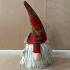 Festive small red & green tartan battery operated gonk