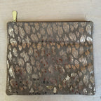Biba gold and beige leopard print clutch bag