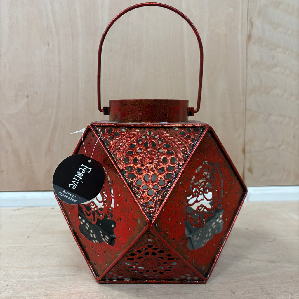 Christmas geometric santa lantern