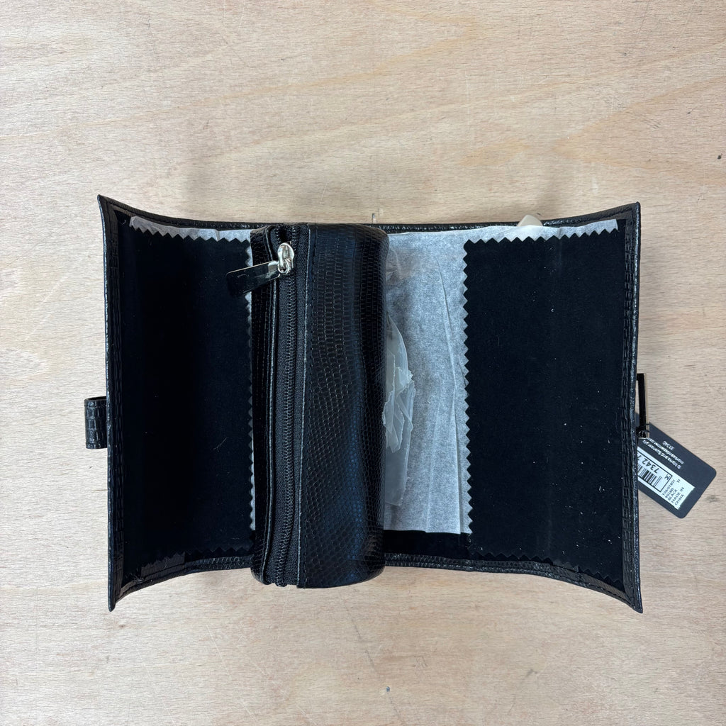 Marks & spencer luxury black leather jewellery roll new