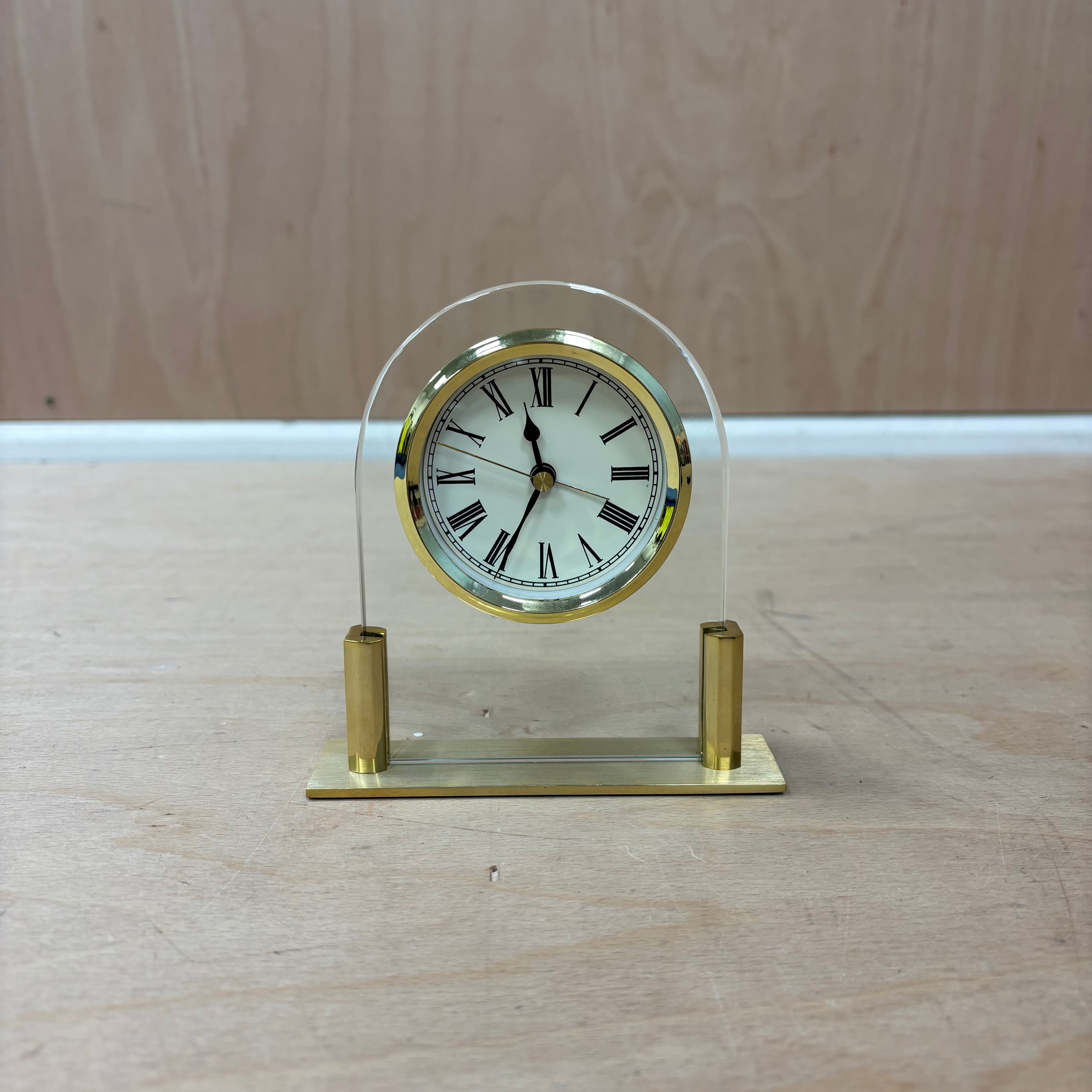 Marks & spencer mini alarm clock – gold & clear acrylic – new in box