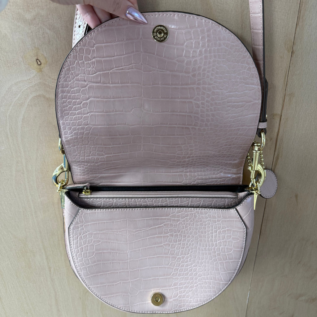 Jasper conran pink croc cross body saddle bag