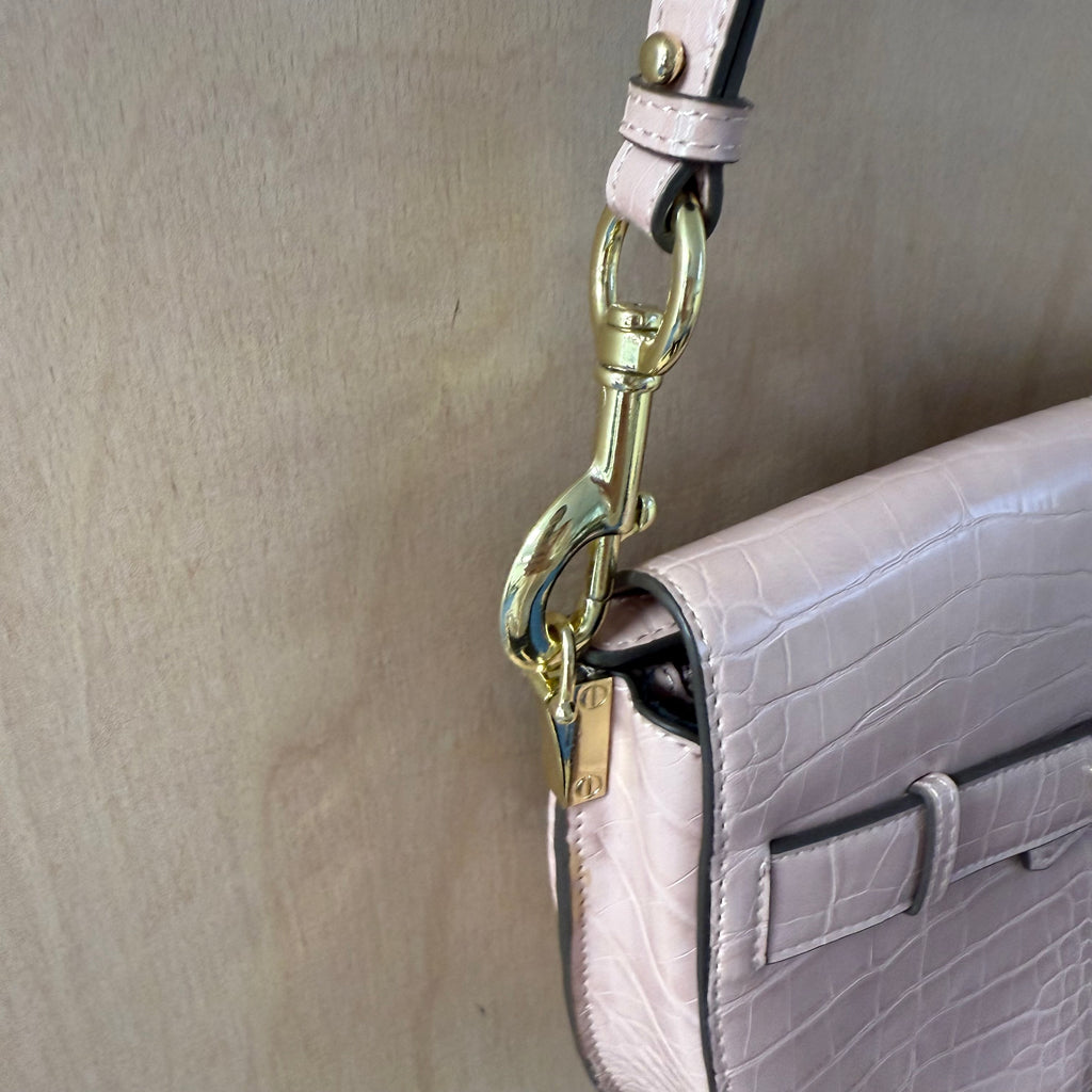 Jasper conran pink croc cross body saddle bag