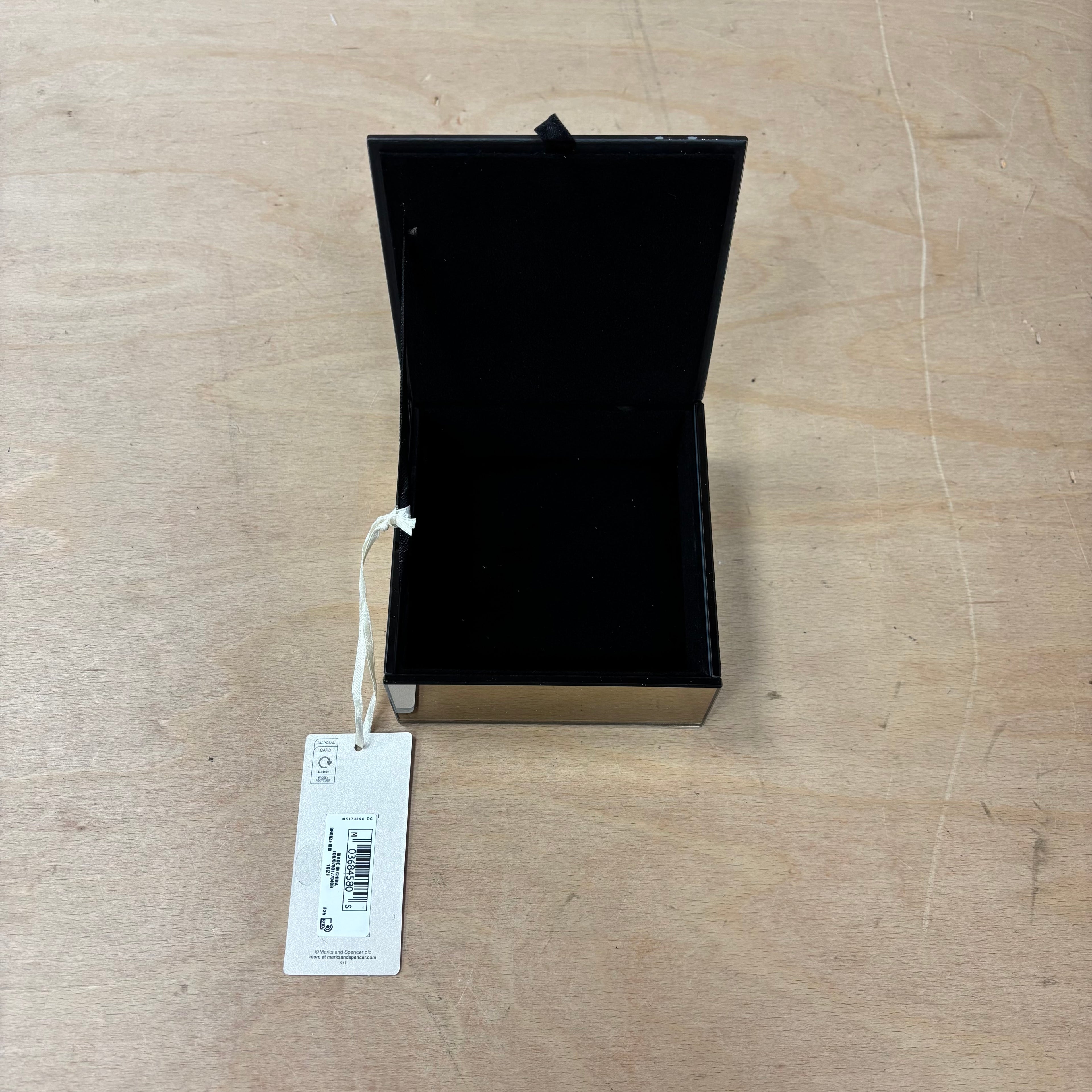 Marks & spencer with love mirror design with glitter butterfly jewellery box new