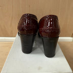 Russell & bromley burgundy patent leather block heels size 4UK
