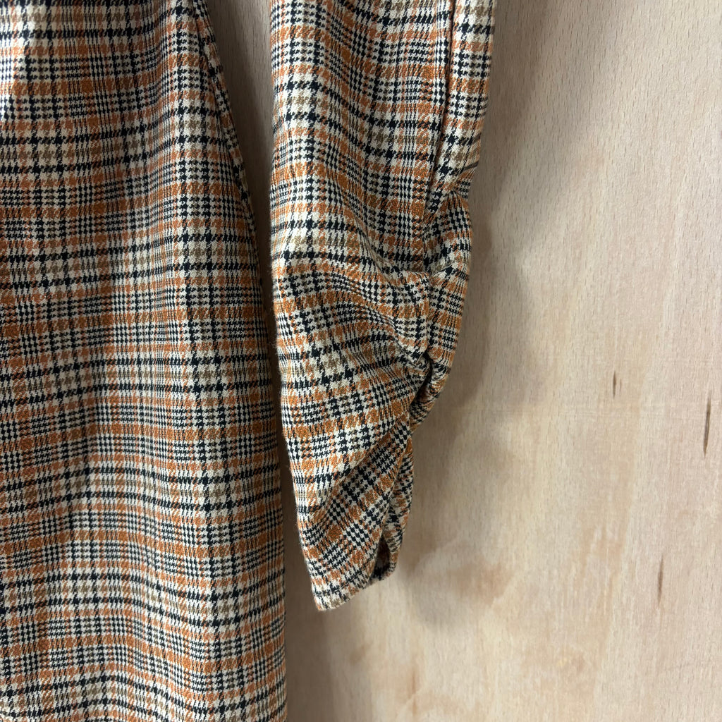 Zara brown plaid collard dress size x small
