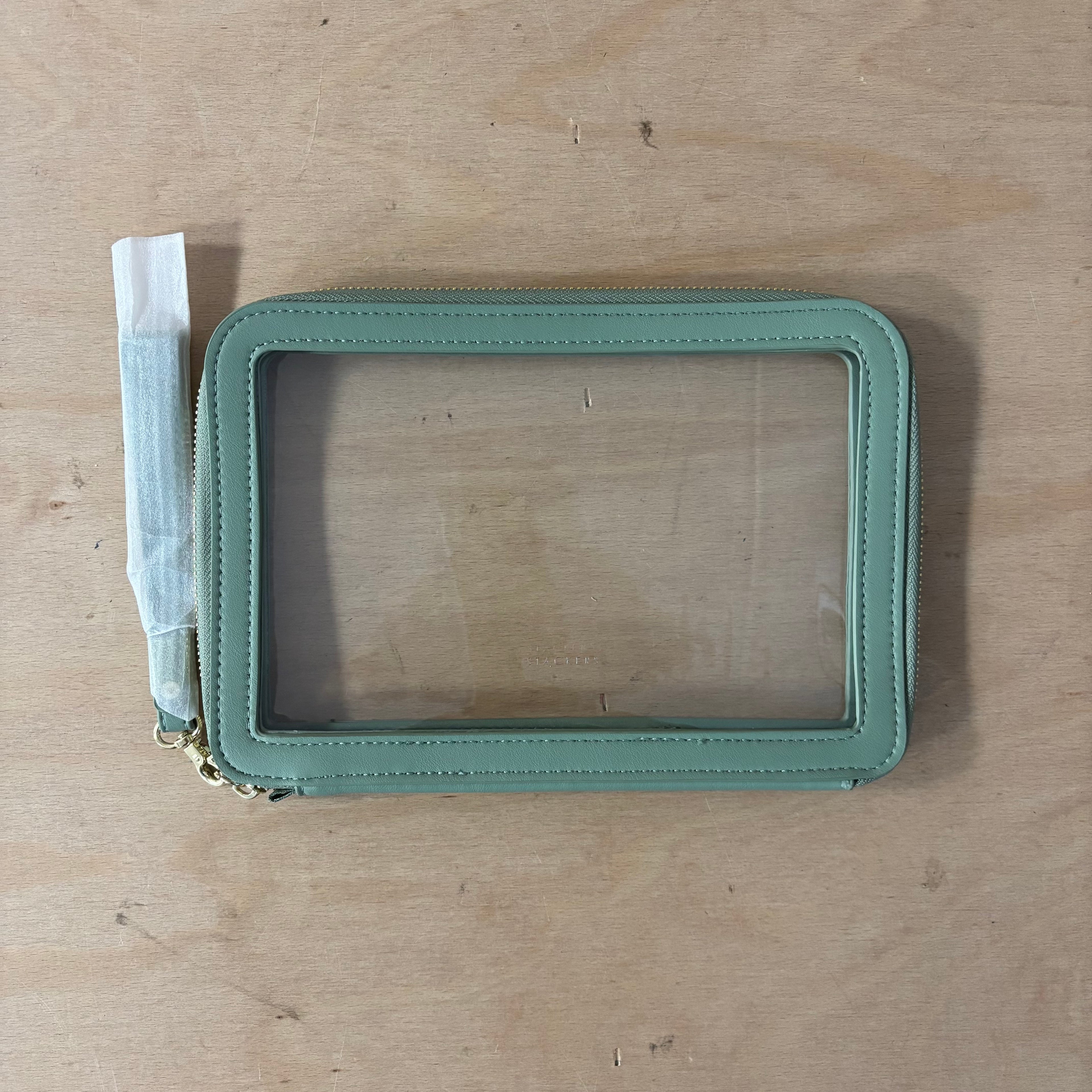 Stackers green clear pouch