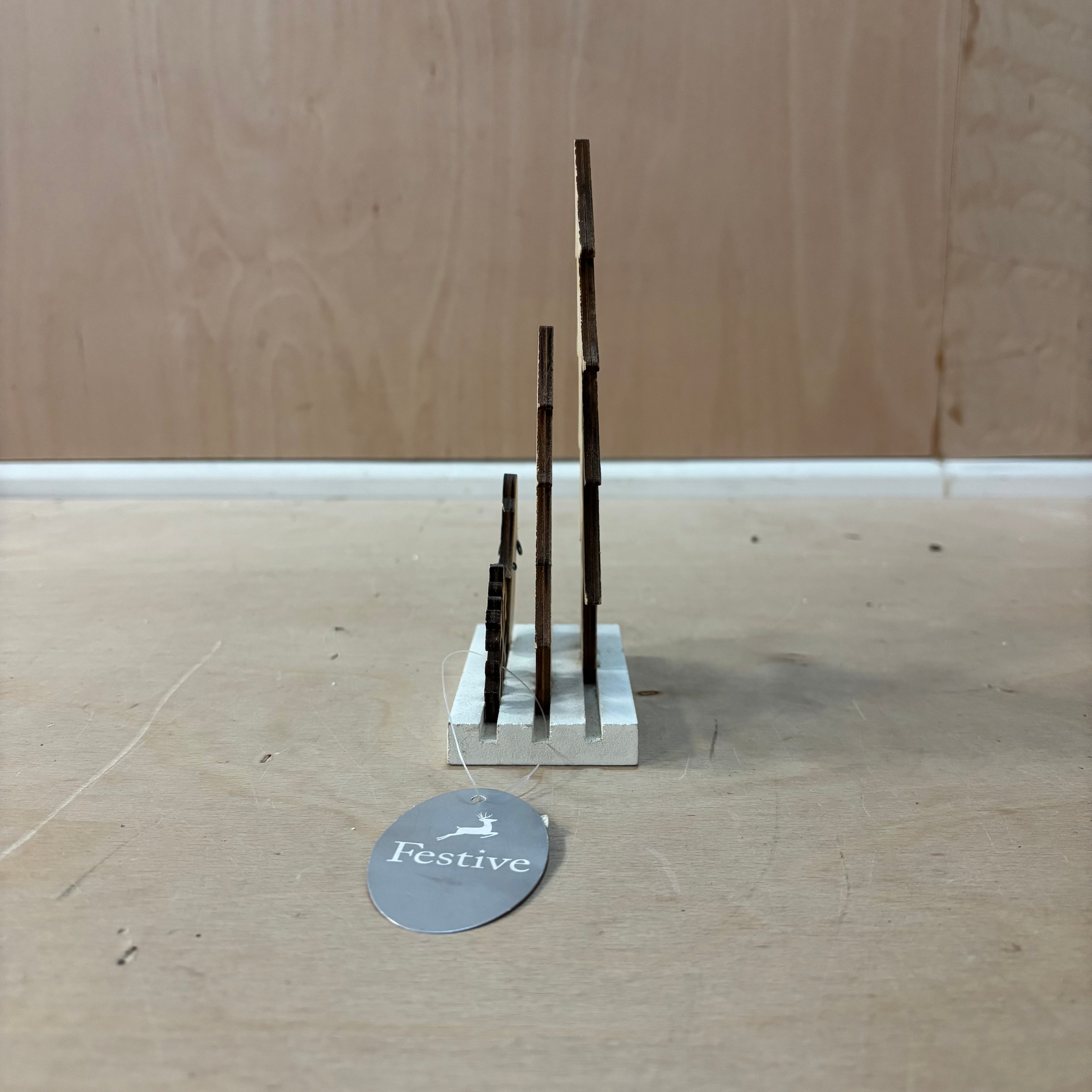 Festive wooden penguin christmas decoration