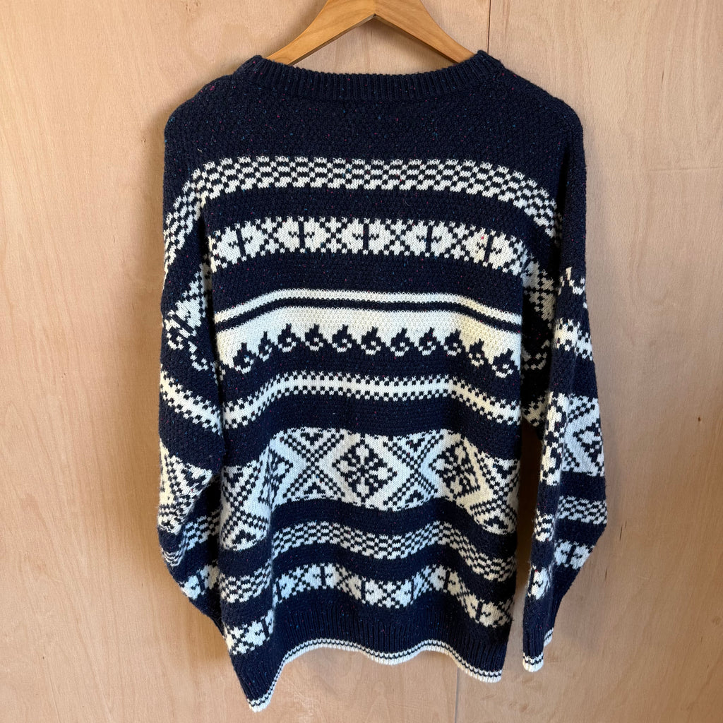 Ghost london knitted jumper blue & white size XS