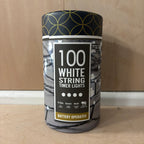 Festive white battery operated string timer lights
