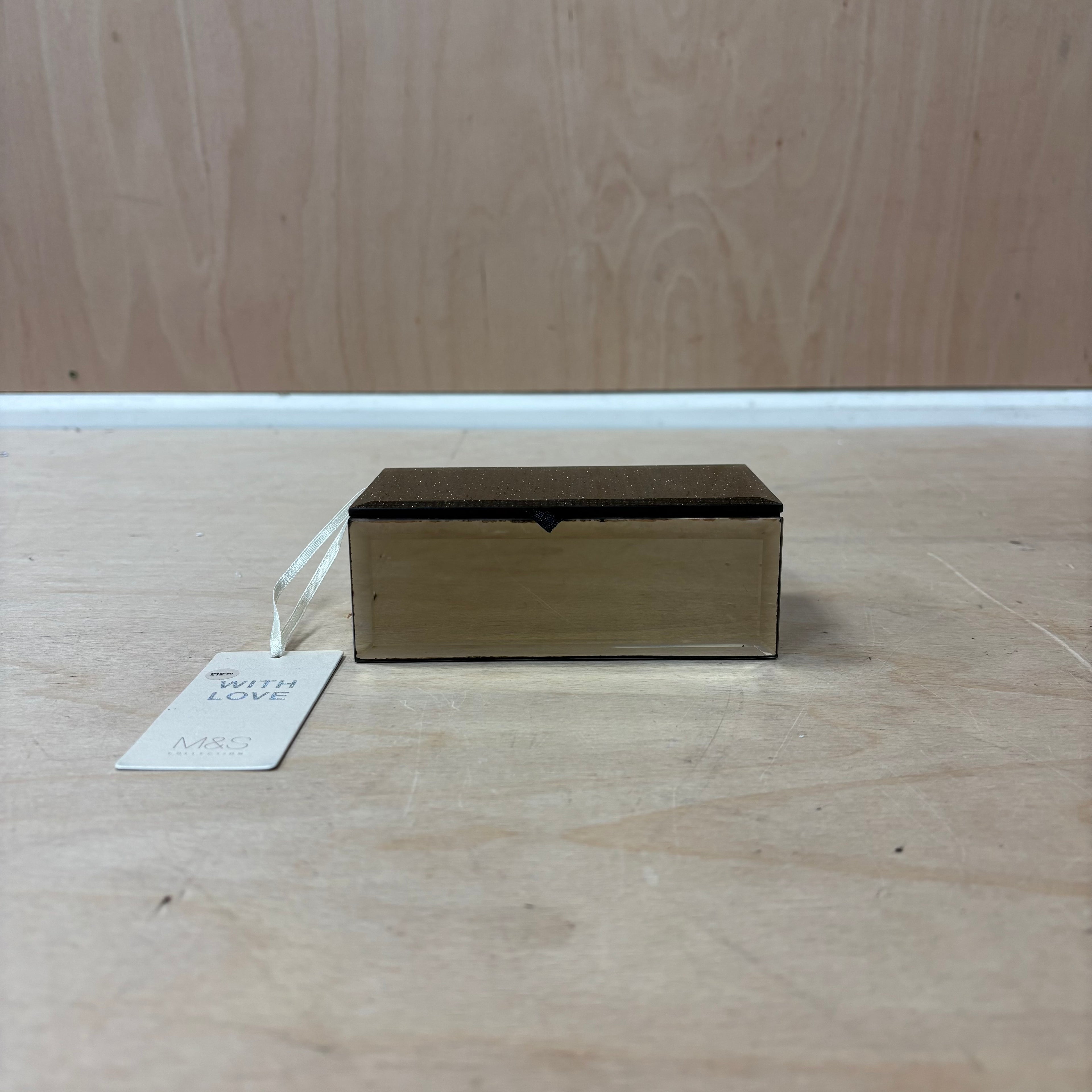 Marks & spencer with love range mirror design trinket/ jewellery box new