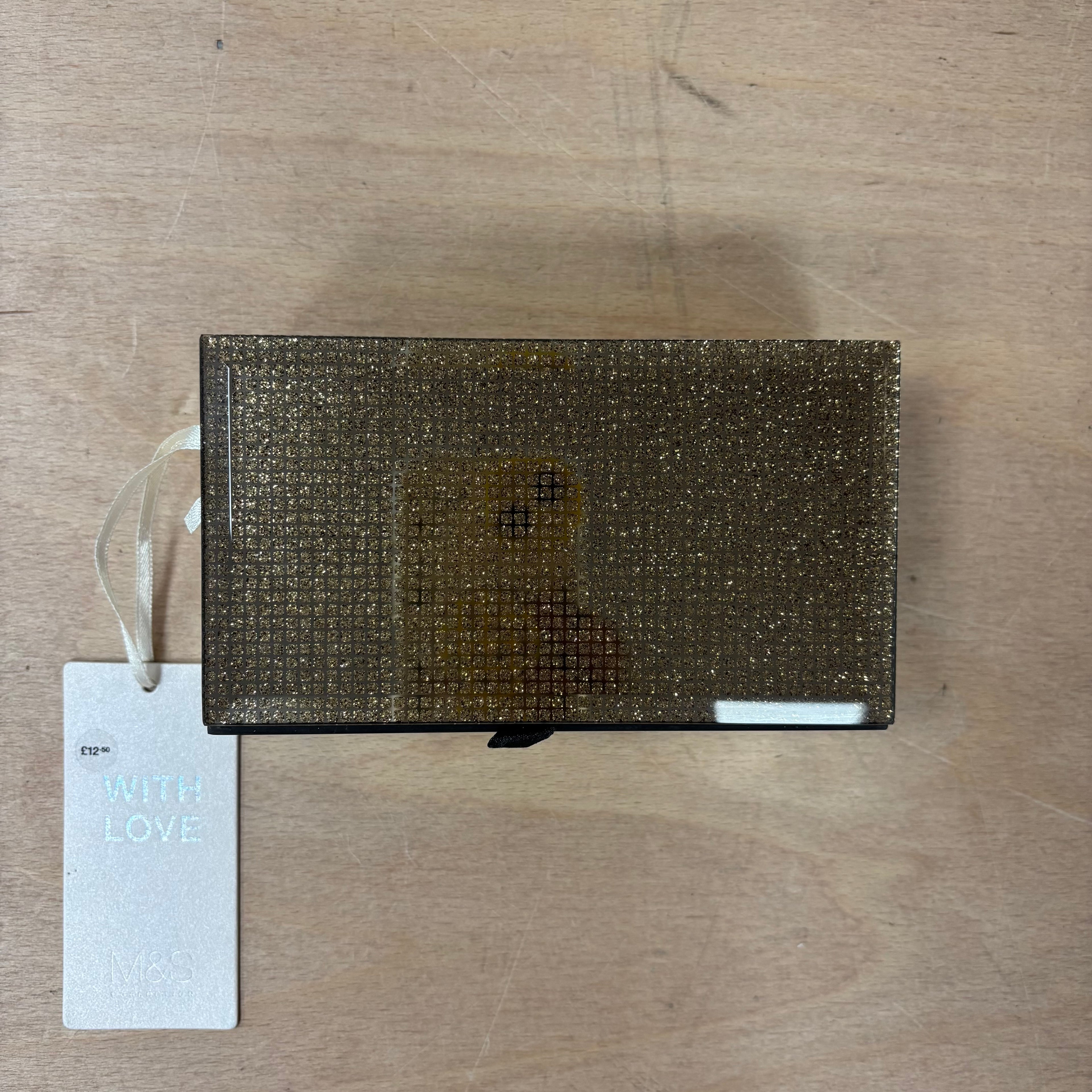 Marks & spencer with love range mirror design trinket/ jewellery box new