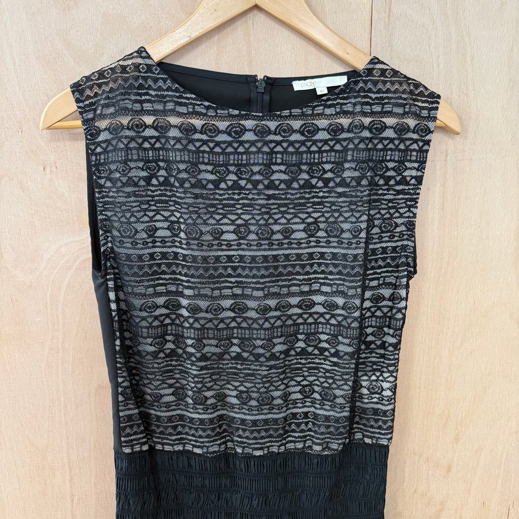 Maje black lace rara mini dress size 40