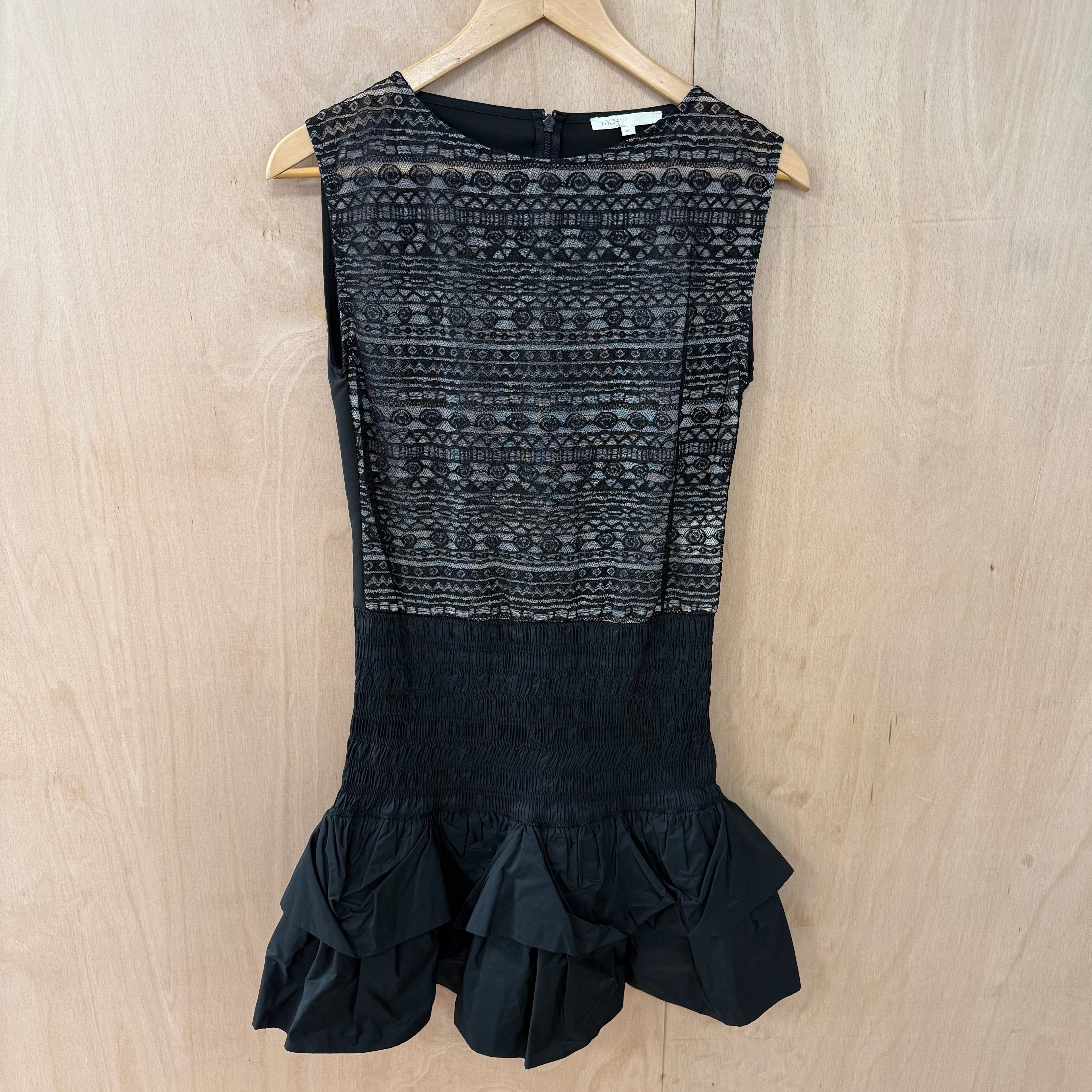 Maje black lace rara mini dress size 40