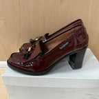 Russell & bromley burgundy patent leather block heels size 4UK